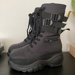 Dolls Kill Poster Girl Mad Hustle Pocket Combat Boots